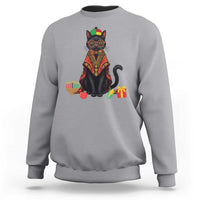 Cute Kwanzaa Cat Dashiki Sweatshirt African Heritage Gift - Wonder Print Shop