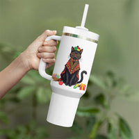 Cute Kwanzaa Cat Dashiki Tumbler With Handle African Heritage Gift - Wonder Print Shop
