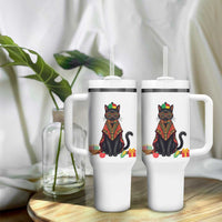 Cute Kwanzaa Cat Dashiki Tumbler With Handle African Heritage Gift - Wonder Print Shop