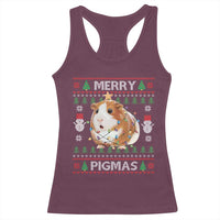 Merry Pigmas Ugly Christmas Racerback Tank Top Guinea Pig Lover - Wonder Print Shop