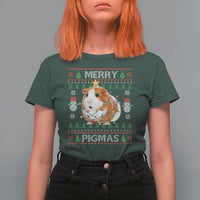 Merry Pigmas Ugly Christmas T Shirt For Women Guinea Pig Lover - Wonder Print Shop