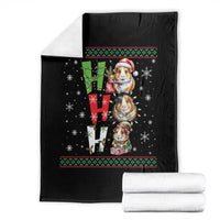 Funny Guinea Pig Ho Ho Ho Ugly Christmas Sweater Throw Blanket Cute Pet Lover - Wonder Print Shop