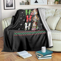 Funny Guinea Pig Ho Ho Ho Ugly Christmas Sweater Throw Blanket Cute Pet Lover - Wonder Print Shop