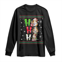 Funny Guinea Pig Ho Ho Ho Ugly Christmas Sweater Long Sleeve Shirt Cute Pet Lover - Wonder Print Shop