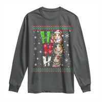 Funny Guinea Pig Ho Ho Ho Ugly Christmas Sweater Long Sleeve Shirt Cute Pet Lover - Wonder Print Shop