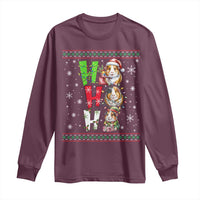 Funny Guinea Pig Ho Ho Ho Ugly Christmas Sweater Long Sleeve Shirt Cute Pet Lover - Wonder Print Shop