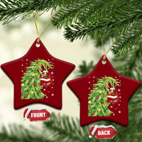 Funny Christmas Guinea In Green Hand Naughty Ceramic Ornament Cute Pet Lover Gift - Wonder Print Shop