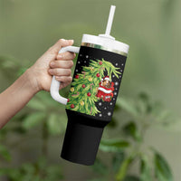 Funny Christmas Guinea In Green Hand Naughty Tumbler With Handle Cute Pet Lover Gift - Wonder Print Shop