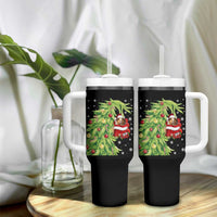 Funny Christmas Guinea In Green Hand Naughty Tumbler With Handle Cute Pet Lover Gift - Wonder Print Shop