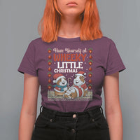 Have Yourself A Wheeky Little Christmas T Shirt For Women Funny Guinea Pig Lover - Wonder Print Shop