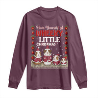 Christmas Guinea Pig Lover Long Sleeve Shirt Have Yourself A Wheeky Little - Wonder Print Shop