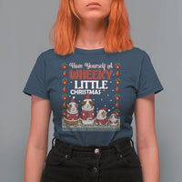 Christmas Guinea Pig Lover T Shirt For Women Have Yourself A Wheeky Little - Wonder Print Shop