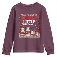 Christmas Guinea Pig Lover Youth Sweatshirt Have Yourself A Wheeky Little - Wonder Print Shop