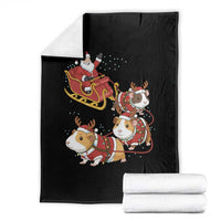 Funny Christmas Guinea Pig Lover Gift Throw Blanket Santa Pig Sleigh Crew - Wonder Print Shop