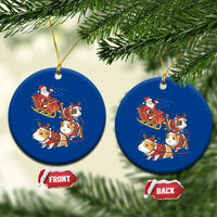Funny Christmas Guinea Pig Lover Gift Ceramic Ornament Santa Pig Sleigh Crew - Wonder Print Shop