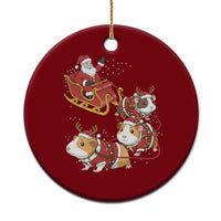 Funny Christmas Guinea Pig Lover Gift Ceramic Ornament Santa Pig Sleigh Crew - Wonder Print Shop