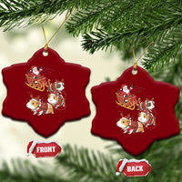 Funny Christmas Guinea Pig Lover Gift Ceramic Ornament Santa Pig Sleigh Crew - Wonder Print Shop