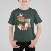 Funny Christmas Guinea Pig Lover Gift T Shirt For Kid Santa Pig Sleigh Crew - Wonder Print Shop