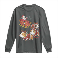 Funny Christmas Guinea Pig Lover Gift Long Sleeve Shirt Santa Pig Sleigh Crew - Wonder Print Shop