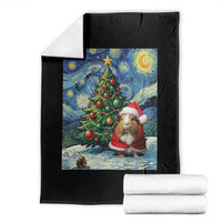 Santa Guinea Pig Starry Night Inspired Throw Blanket Funny Christmas Gift - Wonder Print Shop