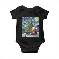 Santa Guinea Pig Starry Night Inspired Baby Onesie Funny Christmas Gift - Wonder Print Shop
