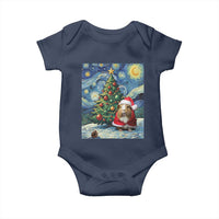Santa Guinea Pig Starry Night Inspired Baby Onesie Funny Christmas Gift - Wonder Print Shop