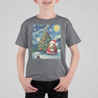 Santa Guinea Pig Starry Night Inspired T Shirt For Kid Funny Christmas Gift - Wonder Print Shop