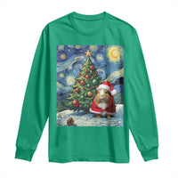Santa Guinea Pig Starry Night Inspired Long Sleeve Shirt Funny Christmas Gift - Wonder Print Shop
