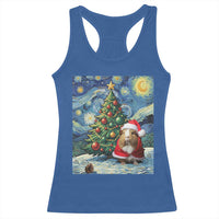 Santa Guinea Pig Starry Night Inspired Racerback Tank Top Funny Christmas Gift - Wonder Print Shop