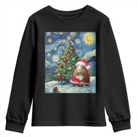 Santa Guinea Pig Starry Night Inspired Youth Sweatshirt Funny Christmas Gift - Wonder Print Shop