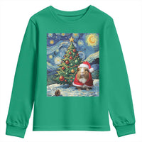 Santa Guinea Pig Starry Night Inspired Youth Sweatshirt Funny Christmas Gift - Wonder Print Shop