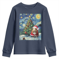 Santa Guinea Pig Starry Night Inspired Youth Sweatshirt Funny Christmas Gift - Wonder Print Shop