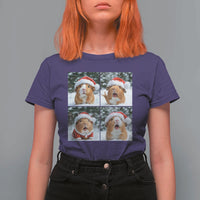 Funny Guinea Pig With Santa Hat Photobooth T Shirt For Women Christmas Gift - Wonder Print Shop
