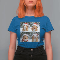 Funny Guinea Pig With Santa Hat Photobooth T Shirt For Women Christmas Gift - Wonder Print Shop