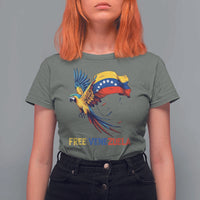 American Venezuela Support Freedom T Shirt For Women Venezuelan Free - Wonder Print Shop
