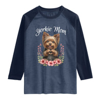 Cute Yorkie Mama Raglan Shirt Yorkshire Terrier Dog Lover