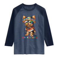 Yorkie De Mayo Raglan Shirt Cinco De Mayo Dog Lover