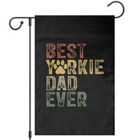 Best Yorkie Dad Ever Garden Flag Retro Vintage Yorkshire Terrier Gift
