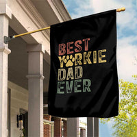 Best Yorkie Dad Ever Garden Flag Retro Vintage Yorkshire Terrier Gift