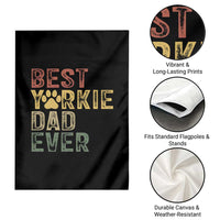 Best Yorkie Dad Ever Garden Flag Retro Vintage Yorkshire Terrier Gift