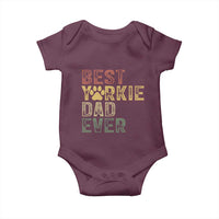 Best Yorkie Dad Ever Baby Onesie Retro Vintage Yorkshire Terrier Gift