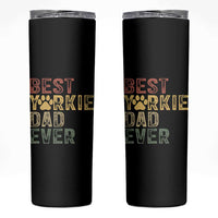 Best Yorkie Dad Ever Skinny Tumbler Retro Vintage Yorkshire Terrier Gift