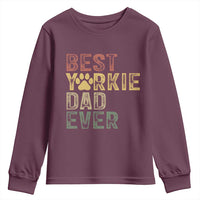Best Yorkie Dad Ever Youth Sweatshirt Retro Vintage Yorkshire Terrier Gift