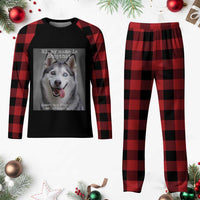 Funny Siberian Husky Meme Plaid Pajama Set My Name Is Stop That