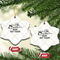 Nope Not Today Ceramic Ornament Funny Siberian Husky Lazy Mood
