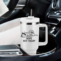 Nope Not Today Tumbler With Handle Funny Siberian Husky Lazy Mood