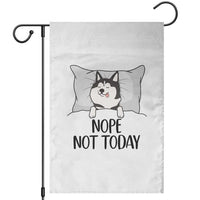 Lazy Siberian Husky Meme Garden Flag Nope Not Today
