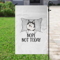 Lazy Siberian Husky Meme Garden Flag Nope Not Today
