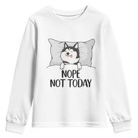 Lazy Siberian Husky Meme Youth Sweatshirt Nope Not Today