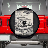 Vintage Japanese Ukiyoe Siberian Husky Spare Tire Cover Cute Sleeping Animal Gift
